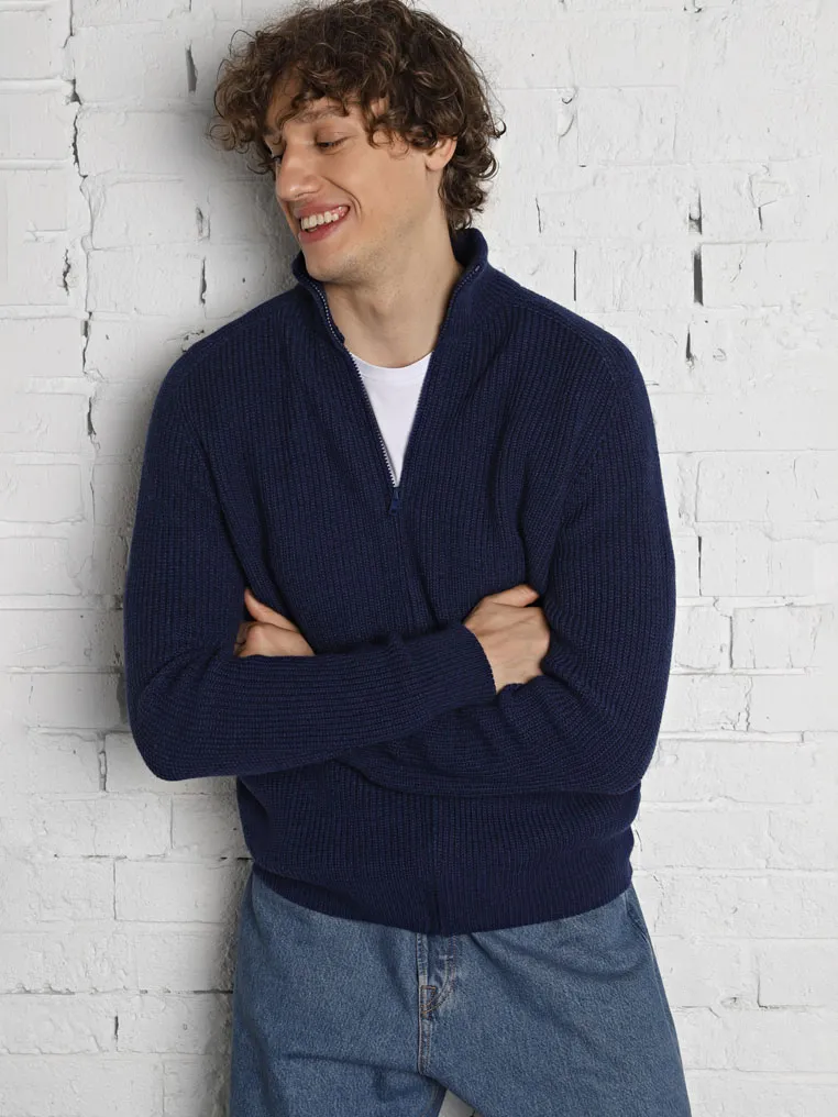 Sweater with a fastener